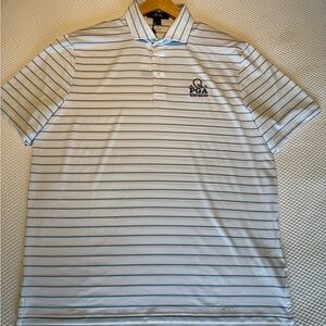 Ralph Lauren White and Blue Striped Polo